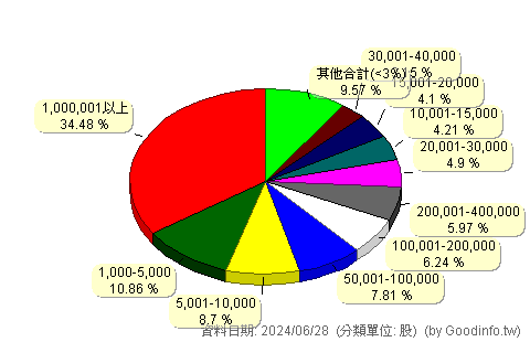 (2323)中環 股東持股分級圖