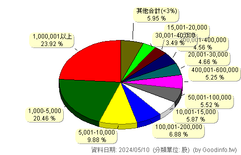 (8028)昇陽半導體 股東持股分級圖