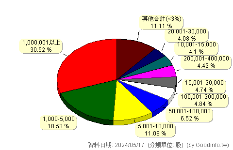 (6163)華電網 股東持股分級圖